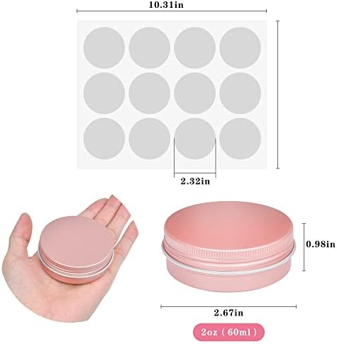 36 Piece 2 oz Aluminum Rose Gold Tin Cans with Lids