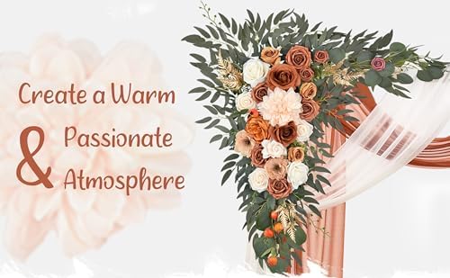 Wedding Arch Flowers with Drapes Kit - 4 Pack