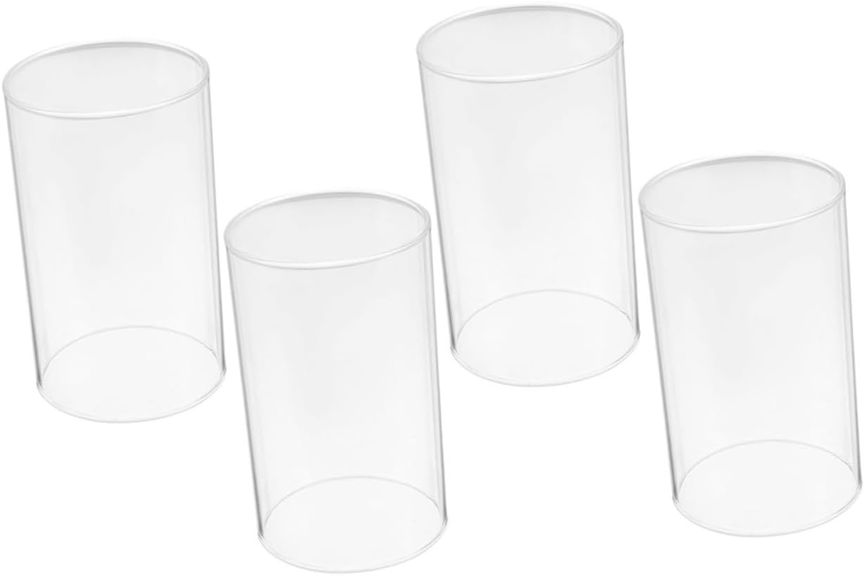 Zerodeko 4pcs Clear Glass Candle Covers
