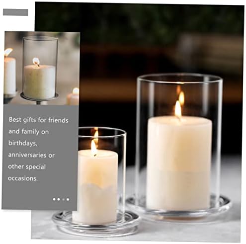 3pcs Glass Candle Covers for Romantic Decor and Centerpieces