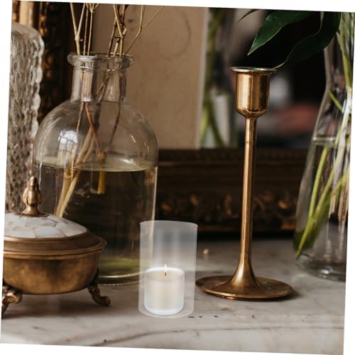 2pcs Glass Candle Covers Windproof Holders for Romantic Decor
