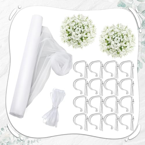 Riceshoot 34 Pcs Wedding Decor Set for Church Pew