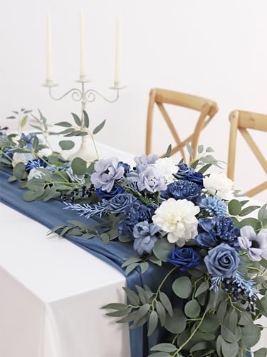 MISSPIN 9FT Eucalyptus Willow Garland with Artificial Flowers