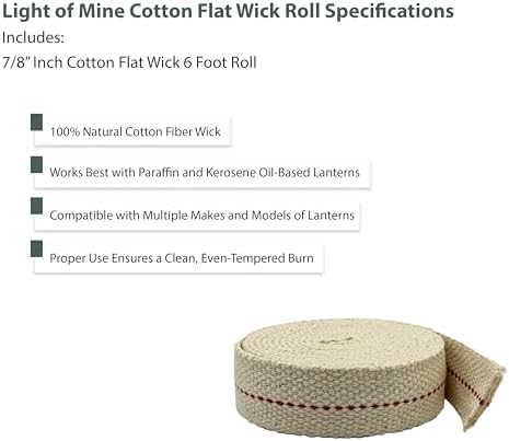 Light of Mine 78 Inch Cotton Wick for Lanterns and Oil Lamps