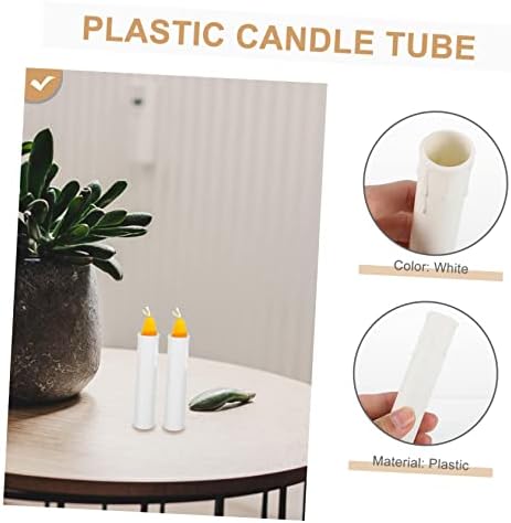 Happyyami 20pcs White Votive Candles with Candle Holders