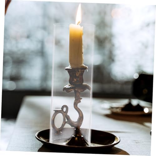 Zerodeko Windproof Glass Candle Holder with Cylinder Shade