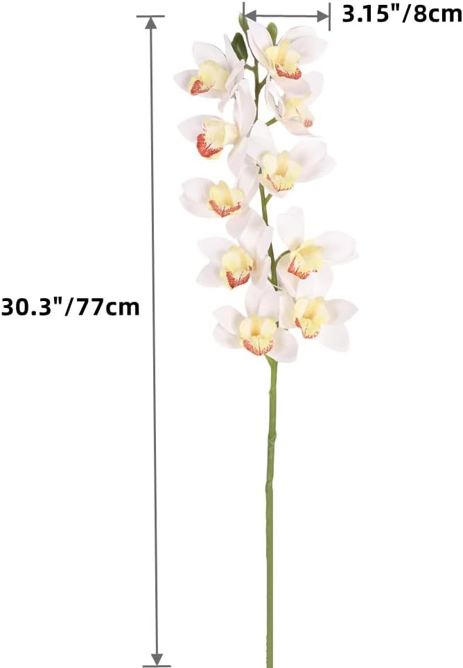 XZJMY 3D Artificial Orchid Flowers 2PCS White