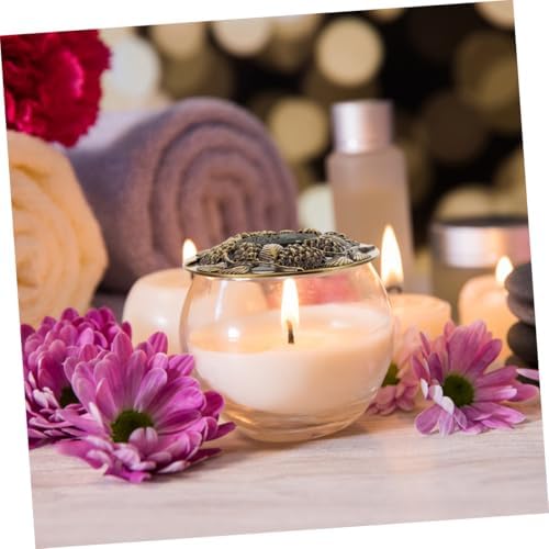 Gadpiparty 2pcs Hollow Jar Lid Covers Metal Candle Sleeves