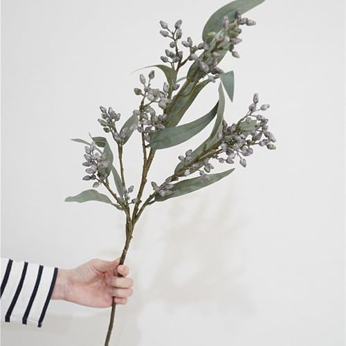 HUFFA Artificial Eucalyptus Flower Arrangement Blue