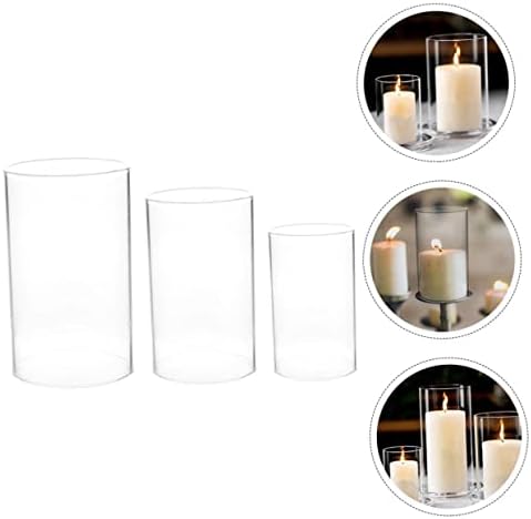 3pcs Glass Candle Covers for Romantic Decor and Centerpieces