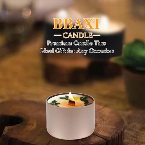 BBAXI 24PCS 4OZ Rose Gold Candle Tins for DIY Candles
