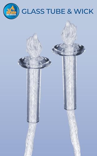 Ner Mitzvah Replacement Wicks for Glass Paraffin Candles Pack of 2