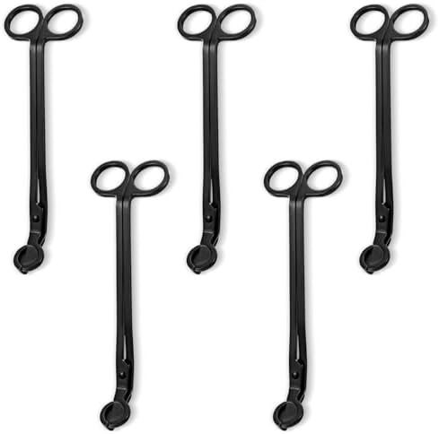 5 Pack Candle Wick Trimmer Cutter Matte Black Stainless Steel
