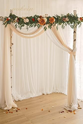 Lookein 6FT Eucalyptus Garland with Flowers - Terracotta