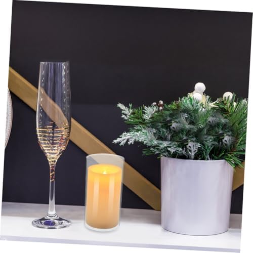 4pcs Glass Candle Holder Sleeves Windproof Covers for Home Dining Cafe