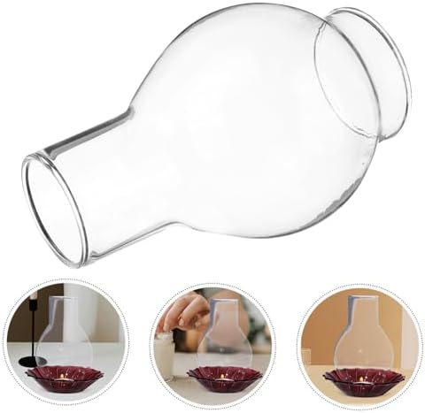 Glass Candle Holder Sleeve for Taper Candles Windproof Design