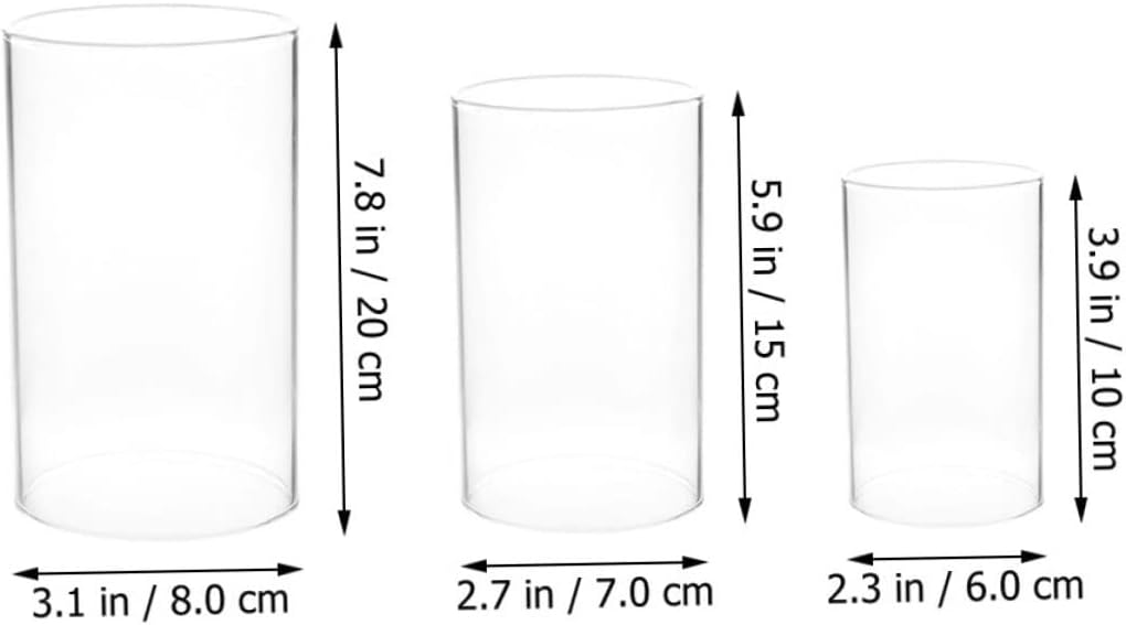 3pcs Glass Candle Covers for Romantic Decor and Centerpieces