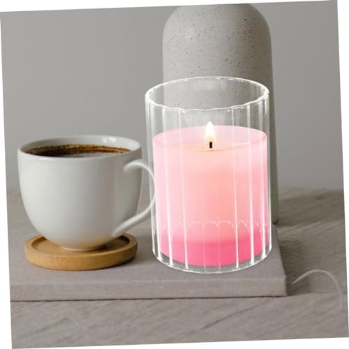 MAGICLULU Clear Glass Candle Holder Sleeve for Pillar and Taper Candles