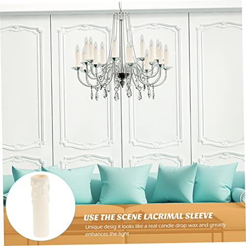 NUOBESTY 20pcs Plastic Chandelier Candle Covers Decorative Sleeves