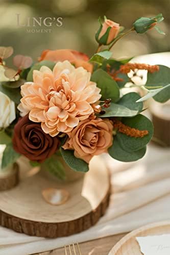 Lings Moment Terracotta Artificial Flowers Set with Vase Wedding Centerpieces