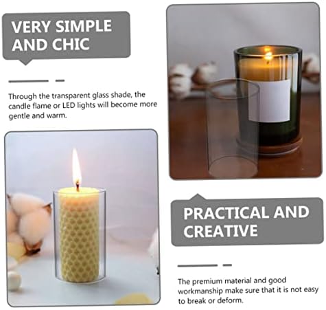 Zerodeko 4pcs Clear Glass Candle Covers