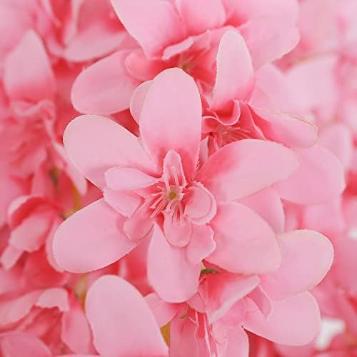 Duovlo Artificial Silk Wisteria Flower Hanging Vine Decor Pink