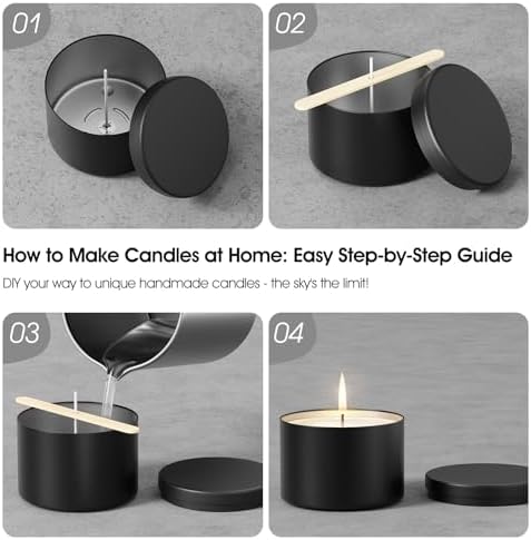 Happyhube 24-Piece Tinplate Candle Tins with Lids