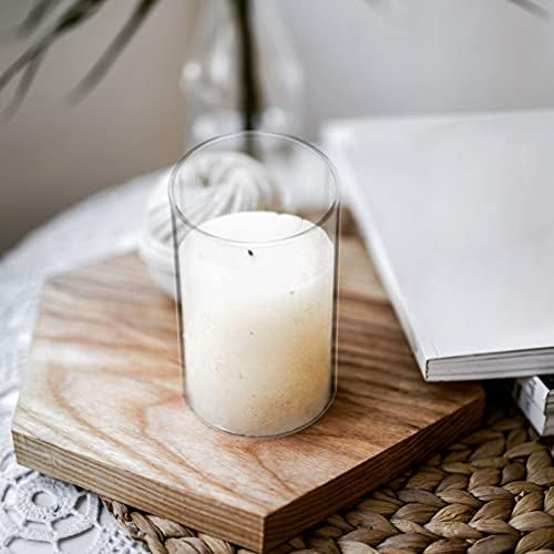 Cabilock 4pcs Glass Candle Lampshade Cover for Pillar Candles