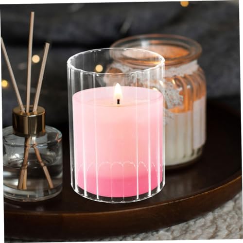 MAGICLULU Clear Glass Candle Holder Sleeve for Pillar and Taper Candles