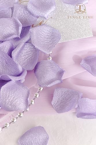 TINGE TIME 300pcs Silk Rose Petals Gold Yarn Wedding Decor