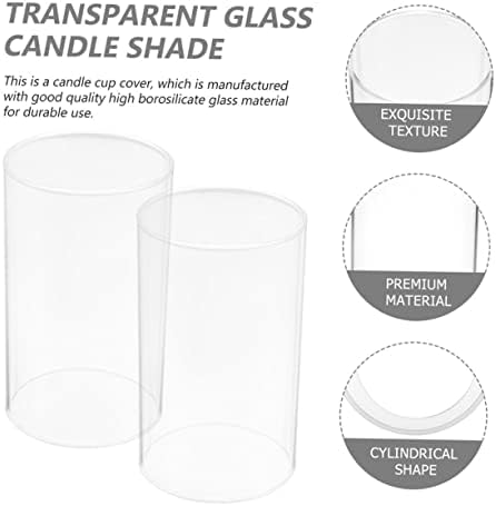 Zerodeko 4pcs Clear Glass Candle Covers