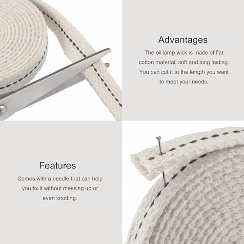 MECCANIXITY 58 Inch Oil Lamp Wick 32 Foot Cotton