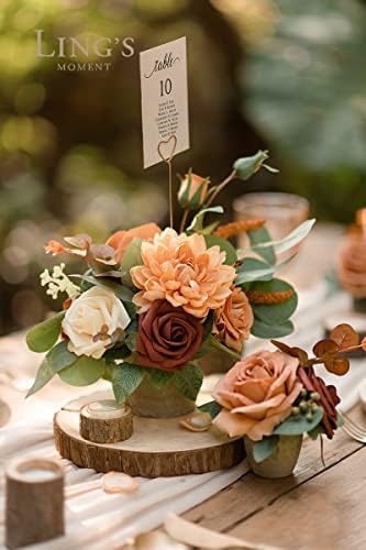 Lings Moment Terracotta Artificial Flowers Set with Vase Wedding Centerpieces