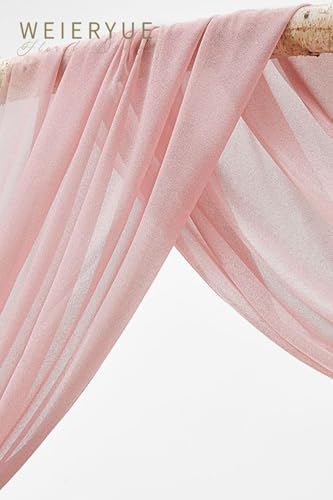 Artificial Wedding Arch Flowers Kit with 3 Pieces and Chiffon Drape