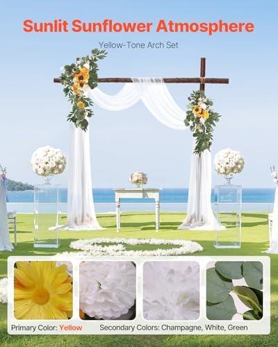VEVOR Artificial Wedding Arch Flowers Kit Pack of 3