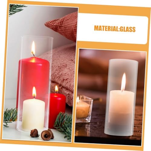 Vintage Glass Candle Holder Tealight Windproof Lampshade
