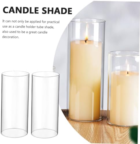 PRETYZOOM 4pcs Glass Candle Holder Sleeve Decorative Shades