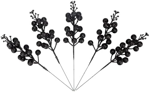 Artificial Black Berry Stems 24-Pack 87 Inch Christmas Decor