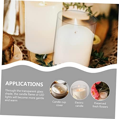 4pcs Taper Candles Glass Lampshade Cover for Modern Decor