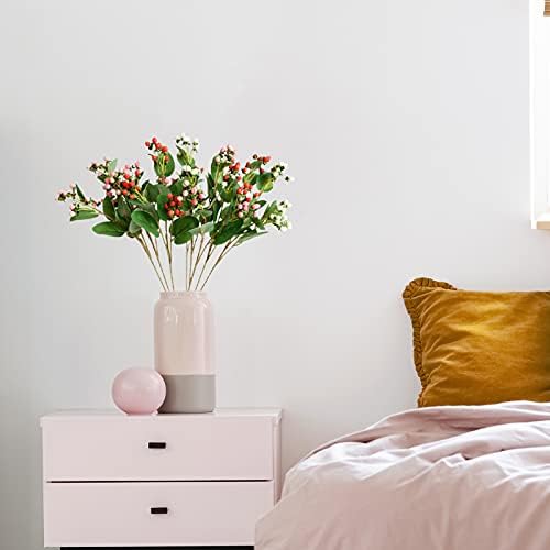 3Pcs Artificial Hypericum Berry Stem for Wedding Home Decor
