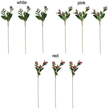 3Pcs Artificial Hypericum Berry Stem for Wedding Home Decor