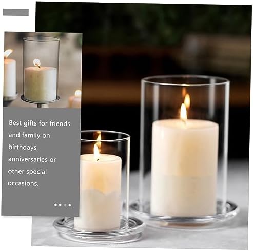 VALICLUD Clear Glass Candle Holder Sleeve for Home Decor
