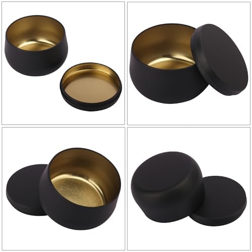GENHAKON 24 Pack 8 Oz Black Candle Tins