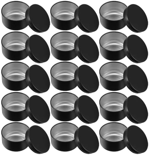 24pcs Black Aluminum Candle Tins with Lids