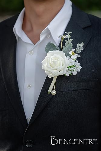 Ivory Boutonniere Set for Men Prom Wedding Graduation