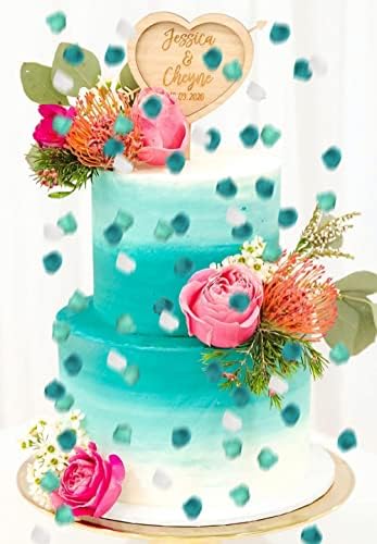 900PCS Teal Mint White Silk Rose Petals Confetti