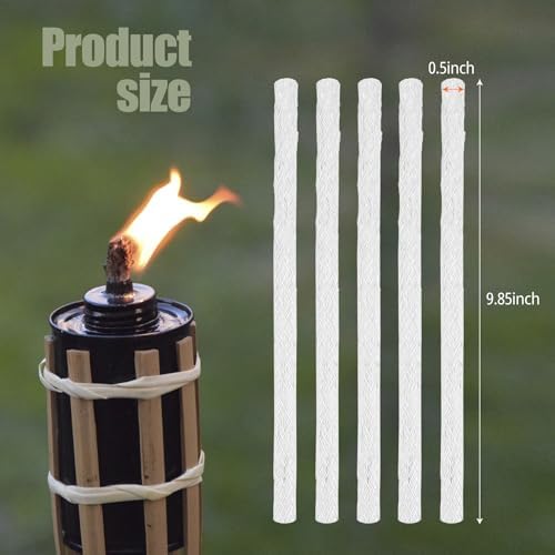 5 Pcs Fiberglass Wicks for Tiki Torches and Oil Lamps