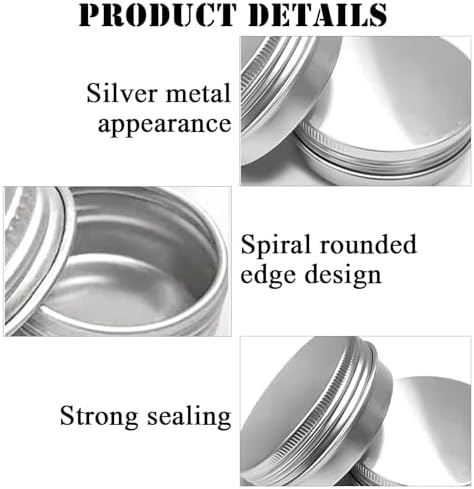 48 Pack 4 oz Silver Aluminum Tin Cans with Screw Lid