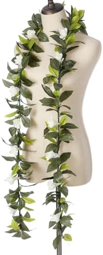 Riceshoot Hawaiian Maile Lei Garland 656 ft Green White Tuberose Flower Necklace