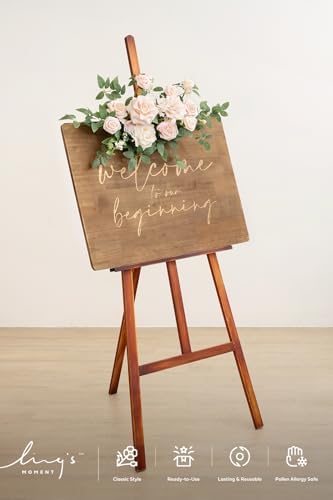 Lings Moment 2pcs Wedding Floral Swag Welcome Sign Decorations